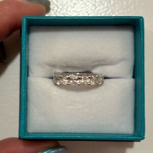 Elegant Moissanite and Sterling Diamond Ring